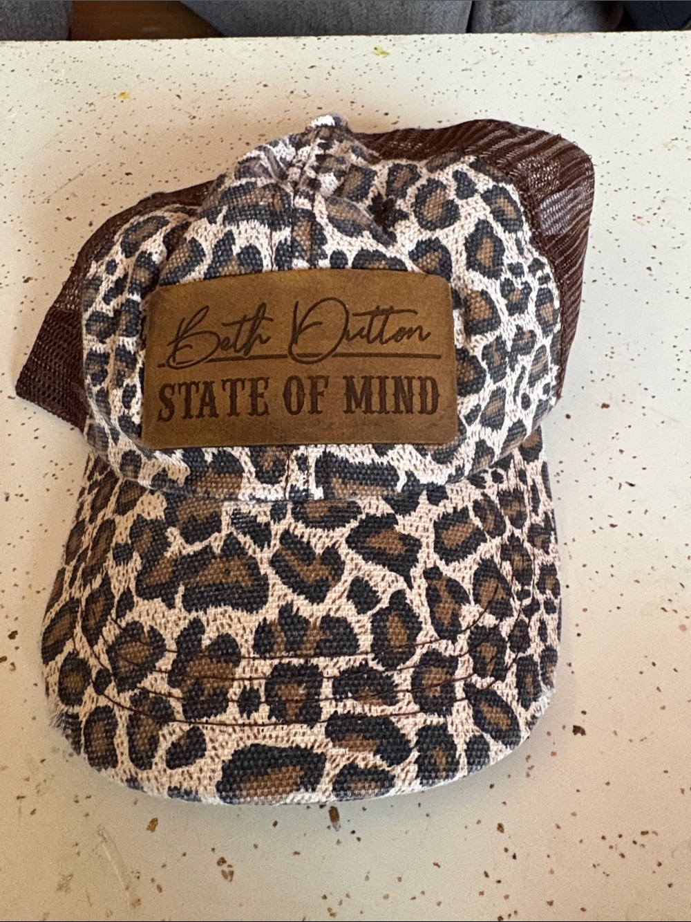Leopard Print 'State of Mind' Cap - Brown/ Beth Dutton